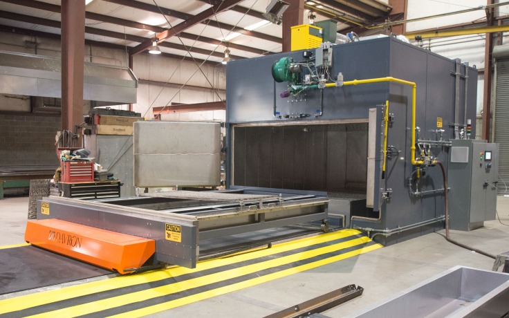 An aerospace composite oven inside a factory.