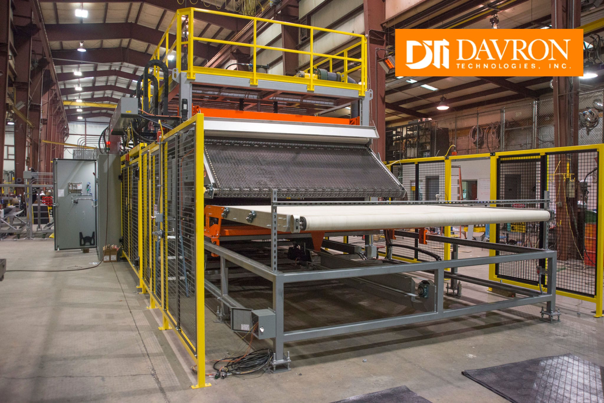 DTI-1340 is a stacked carpet preheat line conveyor oven by Davron