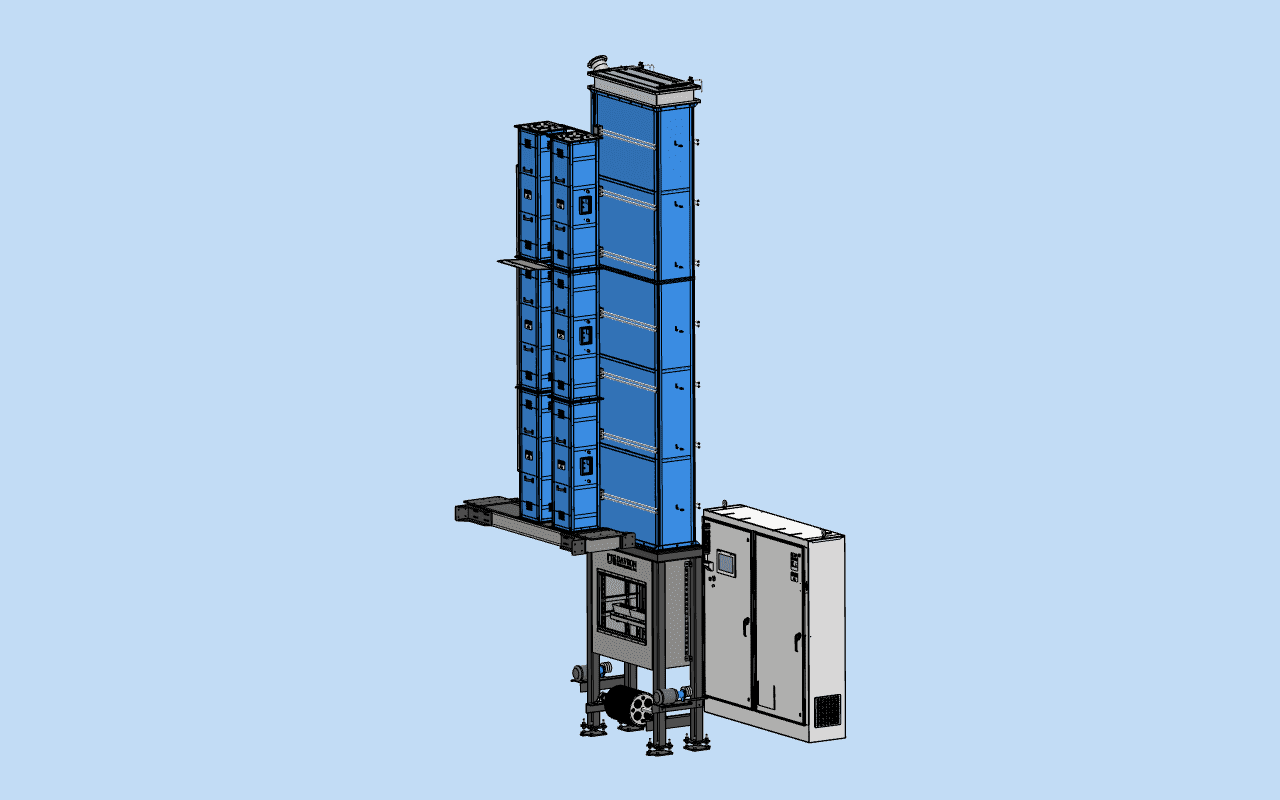 CAD drawing of vertical oven