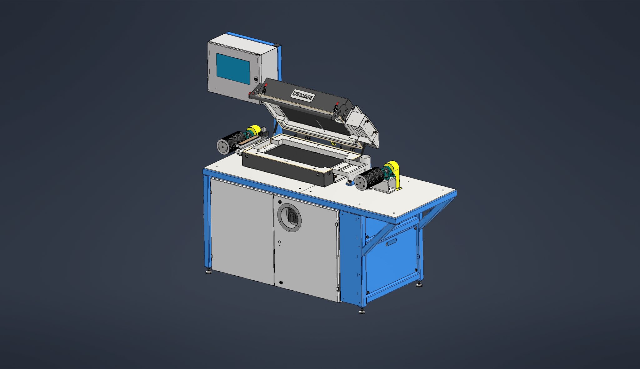 CAD rendering of a Davron custom micro curing curing specialty oven