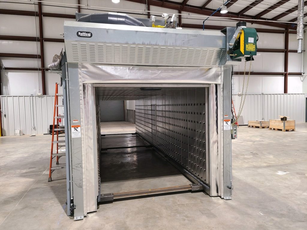Large batch oven with view of interior structure