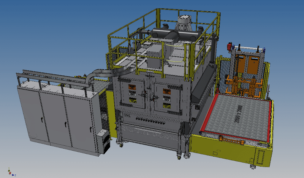 CAD drawing of a dual IR/convection oven